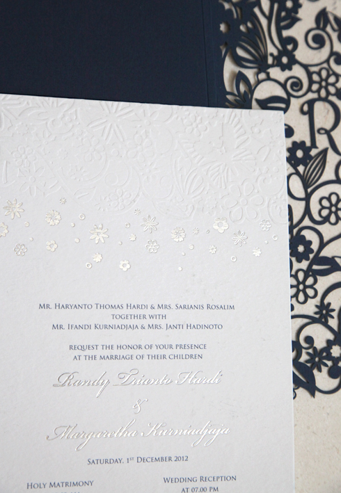 Blind embossed and silver ink embellishment